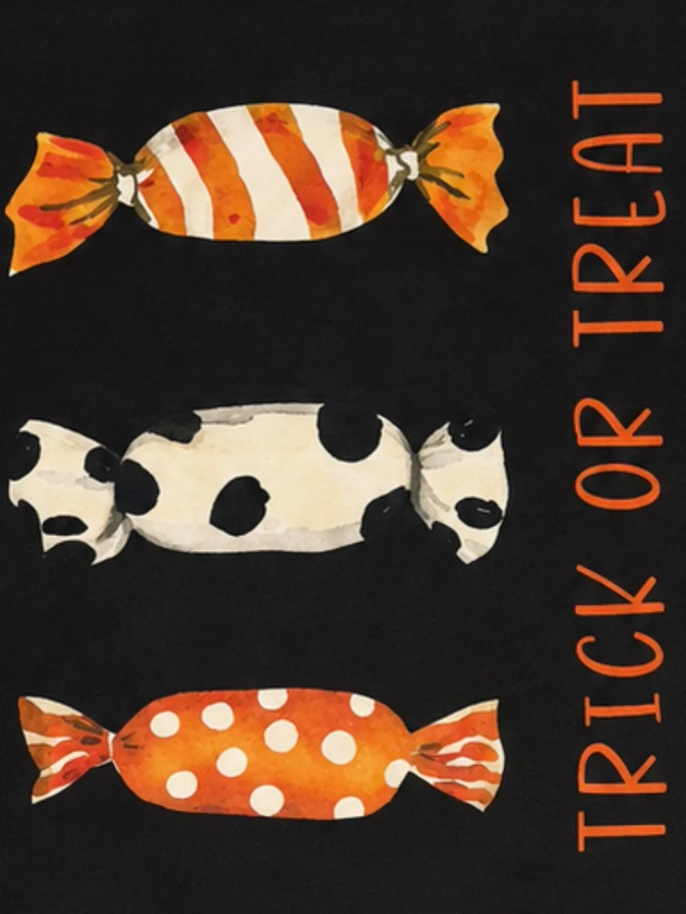 Halloween Trick or Treat Candy Decorative Pillow Cover - Black & Orange